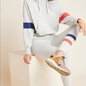 NWT SUNDRY Leggings Light Grey with Stripes